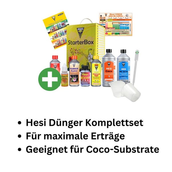 Hesi 7-Teiliges Coco Starter Set – Organischer Pflanzendünger für Kokosboden | Für Wachstum & Blüte | Ideal für Orchideen, Gemüse, Bonsai & Mehr | Mit Pipette für Einfache Anwendung