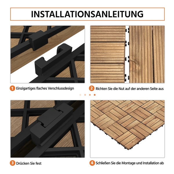 Installationsanleitung für Terrassenfliesen mit einzigartigem flachen Verschlussdesign