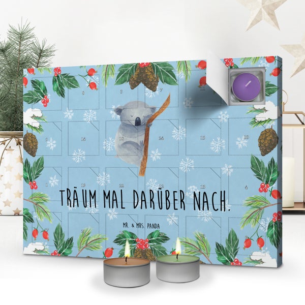 Mr. & Mrs. Panda Duftkerzen Adventskalender Koalabär - Blau Pastell