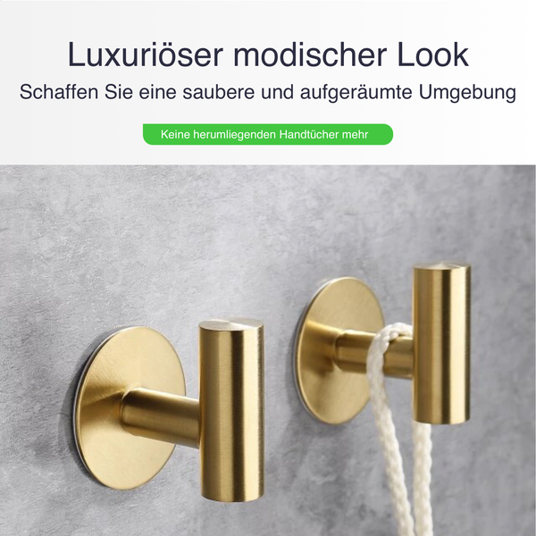 EAVY Handtuchhaken Edelstahl Gold Selbstklebend 2er Pack