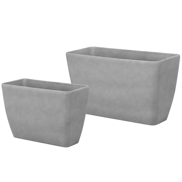 Set mit 2 Blumentöpfen BARIS Stein 60/74 cm Grau