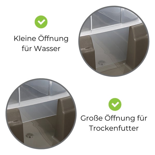Futterspender Futterautomat Hunde Katzen 8 Liter XXL Wasserspender 2in1 Futter Wasser Automat ohne Strom Trockenfutter Automatisch