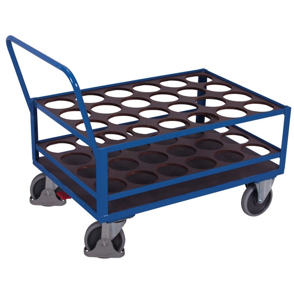 Flaschentransportwagen mit zwei Ebenen und Griff