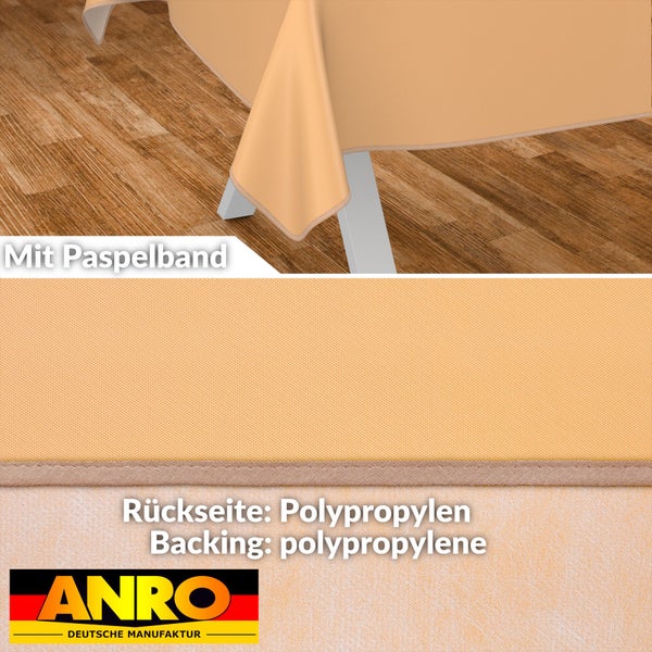 Tischdecke mit Paspelband und Polypropylen-Rückseite
