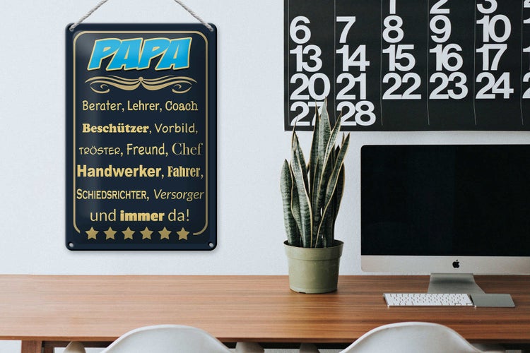 Blechschild Spruch 20x30cm Papa Berater Lehrer Freund immer