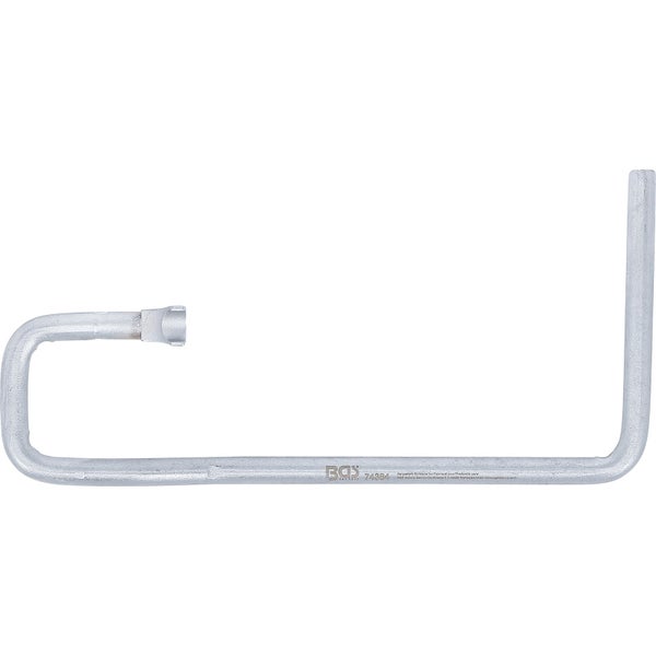 Details eines Sonnenschirmständers mit Verstellknopf und Kuppler für Schirmstöcke von 38 bis 48 Millimeter