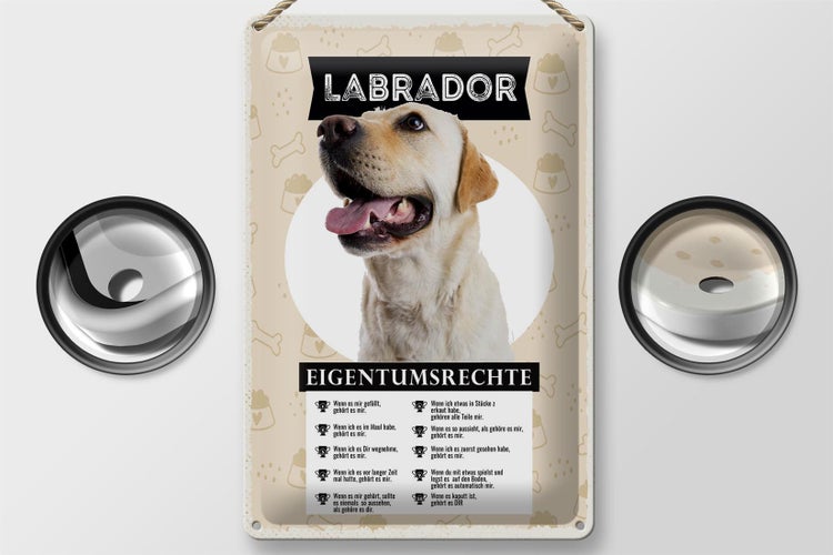 Blechschild Spruch 20x30cm Labrador Eigentumsrechte