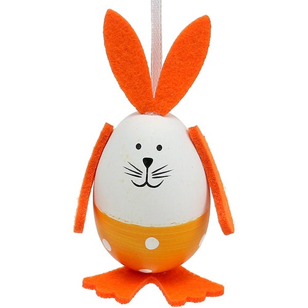 Dekoratives Osterei mit Hasenmotiv zum Aufhängen