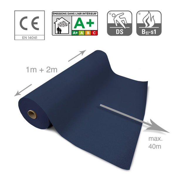 Rolle Bodenbelag mit CE-Kennzeichnung, Raumluftqualitäts-Label A plus, DS-Zeichen und Brandschutzklasse Bfl-s1