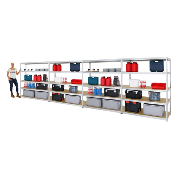 PROREGAL Mega Deal 4x Schwerlastregal Giant Elephant HxBxT 180 x 150 x 60 cm Fachlast 200 kg Verzinkt