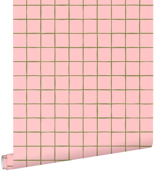 ESTAhome Tapete Karomuster Hellrosa - 50 x 900 cm - 131594