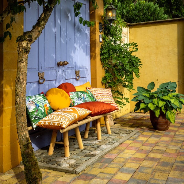 Santorini Outdoor Kissen - 45x45 cm Gelb - Mit Reißverschluss