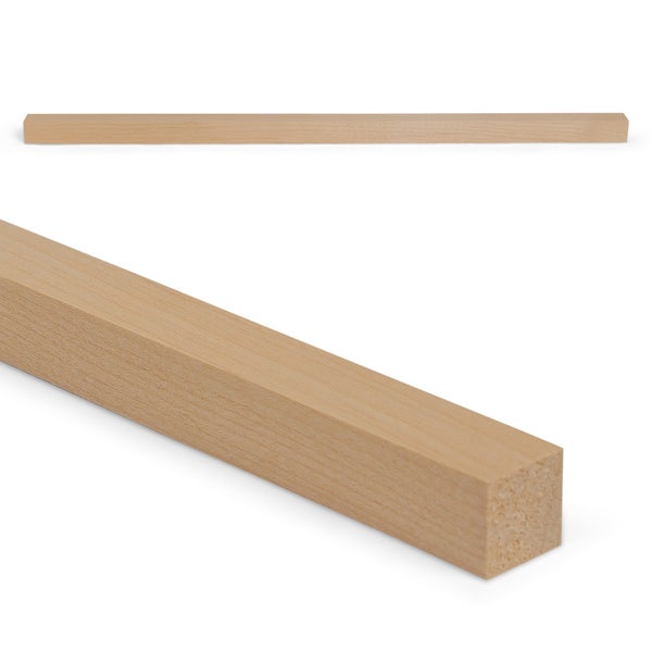 Quadratleiste aus Holz mit glatter Oberfläche.