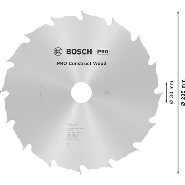 Bosch PRO Construct Wood Kreissägeblatt 235 x 2,8 x 30 mm - 2608640636