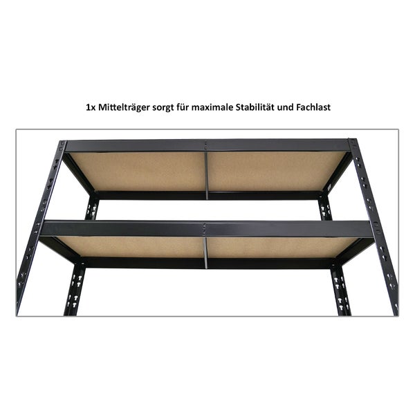PROREGAL Mega Deal 2x Reifenregal Tiger HxBxT 180x120x40 cm bis zu 12 Reifen auf 2 Ebenen mit 2 Fachboden Schwarz Reifenständer