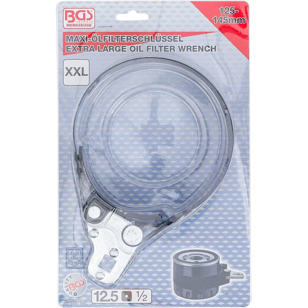 BGS Technic Maxi-Ölfilterschlüssel, extra groß, für Ölfilter von 125 bis 145 Millimeter