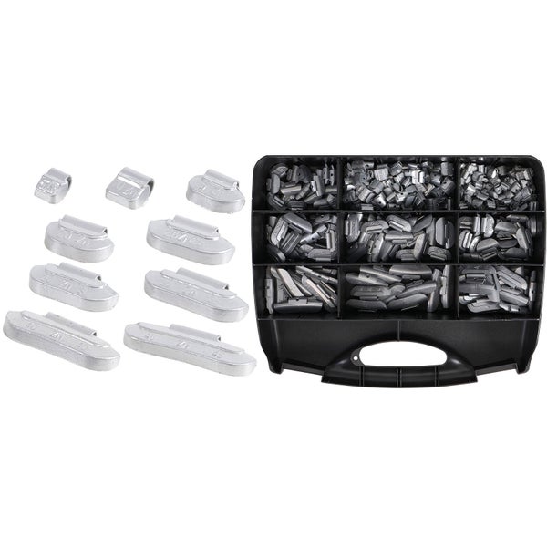 Auswuchtgewichte aus Zink für die Radauswuchtung im Set mit Aufbewahrungsbox