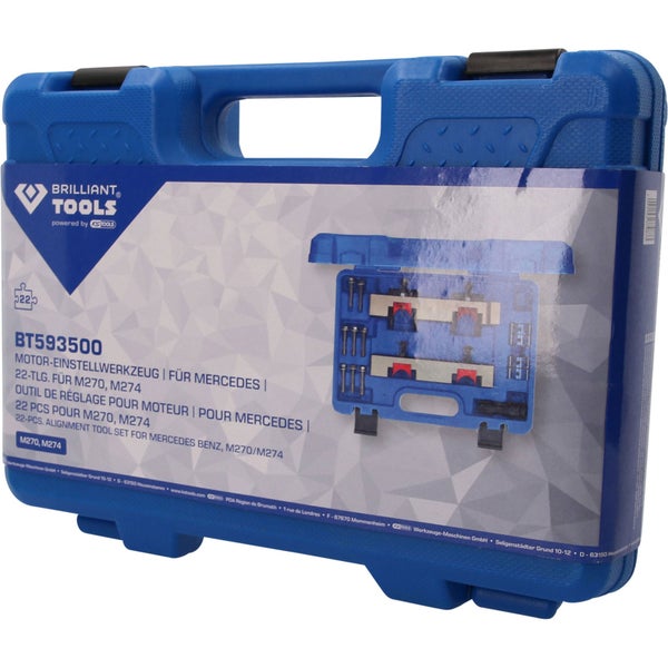 Brilliant Tools Motoreinstellwerkzeug für Mercedes M270 und M274 im blauen Koffer