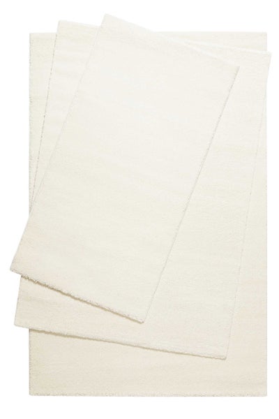 Teppich Creme Weiß Kurzflor Lido Homie Living 80x150 cm