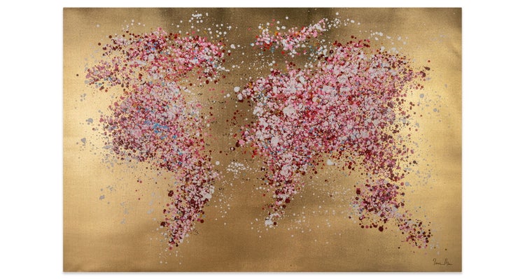 Handgemaltes Gemälde Acrylfarbe 120x80cm Rosa
