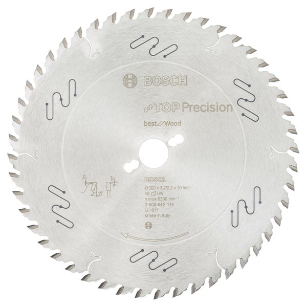Bosch Kreissägeblatt Top Precision Best for Wood, 300 x 30 x 3,2 mm, 48 - 2608642114