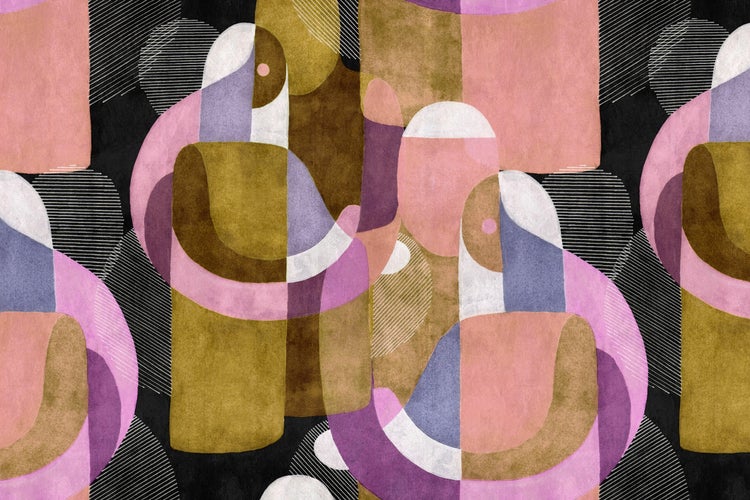 Abstraktes geometrisches Tapetenmuster mit sich überschneidenden Formen