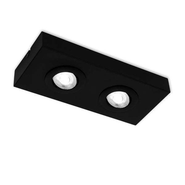 CTS LED ceiling light, black, 2xLED-platine/4W