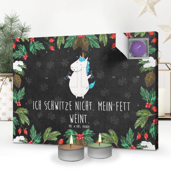 Mr. & Mrs. Panda Duftkerzen Adventskalender Einhorn Fitness - Schwarz