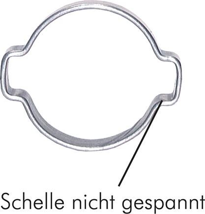 2-Ohr-Schlauchschelle 11 - 13mm, Stahl verzinkt (W1), Breite 7mm, ersetzt 157 D