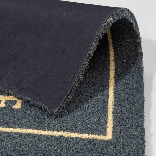 Detailansicht einer Fußmatte mit Gummirückseite