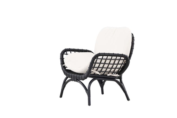 Moana Sessel mit Gartenkissen schwarz. 80 X 67 X 75 cm