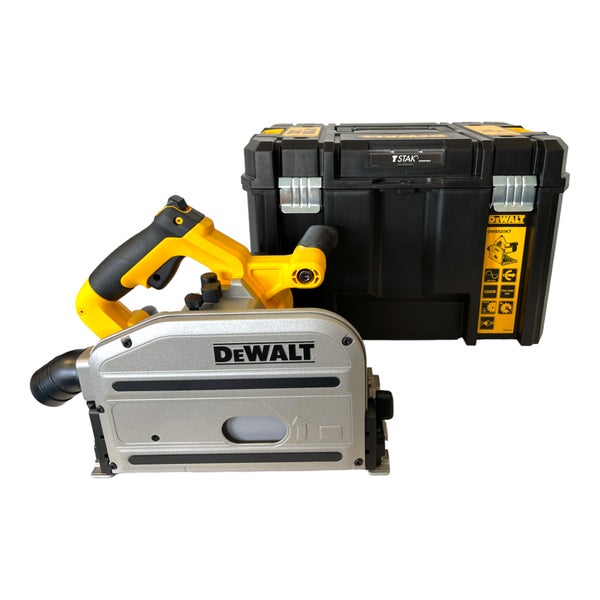 DeWALT Tauchsäge mit TSTAK Werkzeugkoffer für präzise Schnitte.