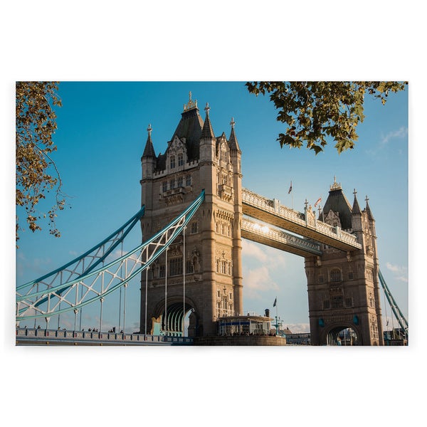Wandbild mit Fotodruck der Tower Bridge in London bei sonnigem Wetter