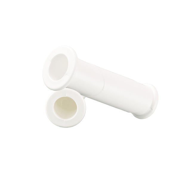 Zwei weiße Muffen für Sanitärinstallationen