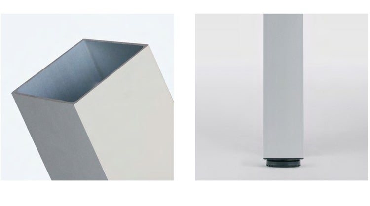 Quadratisches Tischbein aus Metall mit verstellbarem Fuß