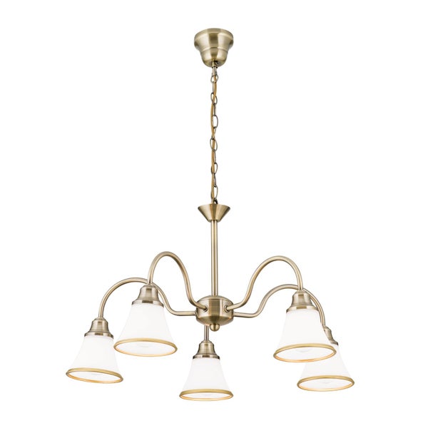Luster 5-flammig antik Michlchglas