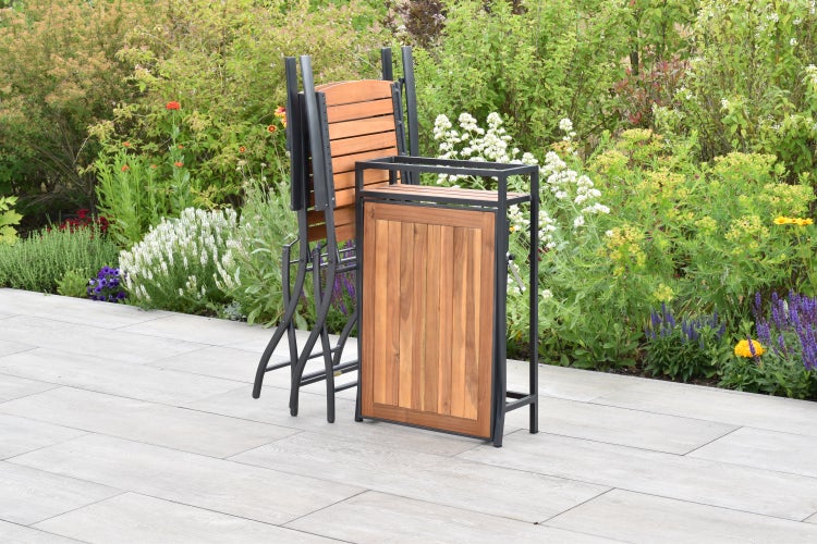 Santorin Gartenmöbelset 3tlg., Klappsessel, Balkonklapptisch