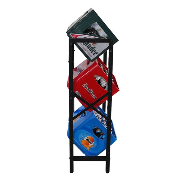 Getränkekistenregal mit drei Getränkekisten