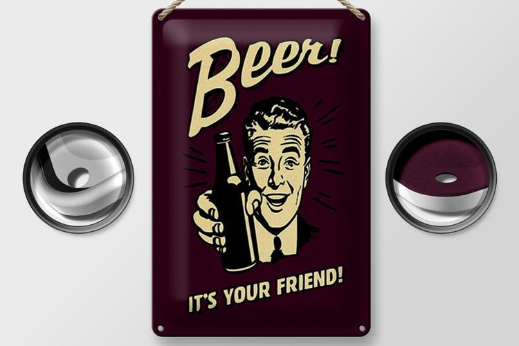 Blechschild Spruch 20x30cm Beer it´s your Friend Bier