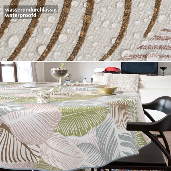Tischdecke mit Blättermuster und wasserabweisender Oberfläche