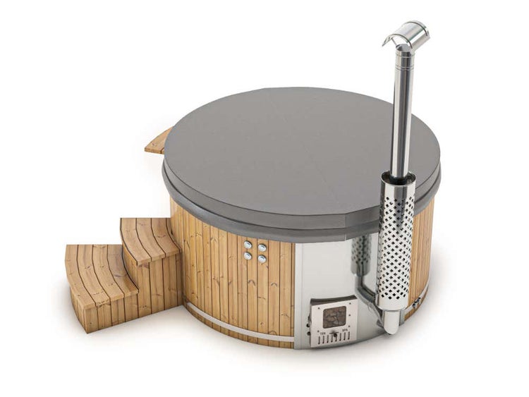 FinnTherm Badefass Stockholm Spa Edition aus Holz 2x2m