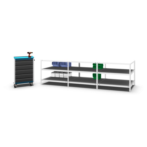 PROREGAL Fachbodenregal Schraubsystem Medium-Duty Grundregal HxBxT 80 x 100 x 80 cm 3 Ebenen Fachlast 200 kg Beidseitig Nutzbar Lichtgrau