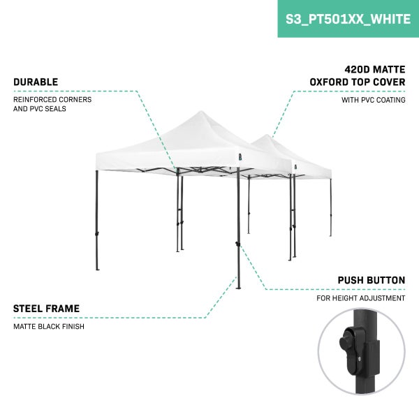 VONROC Pavillon 6x3m wasserdicht stabil - Partyzelt EasyUp System [3Min Aufbau] Popup Faltpavillon modular erweiterbar als Festival Zelt, Gartenpavillon
