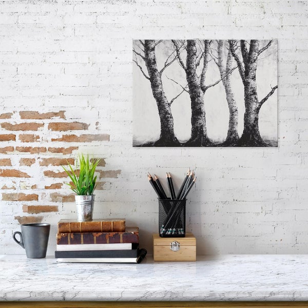 Bilder Wald Natur Schwarz Weiß Wandbild Schlafzimmer Wohnzimmer 100x70 cm