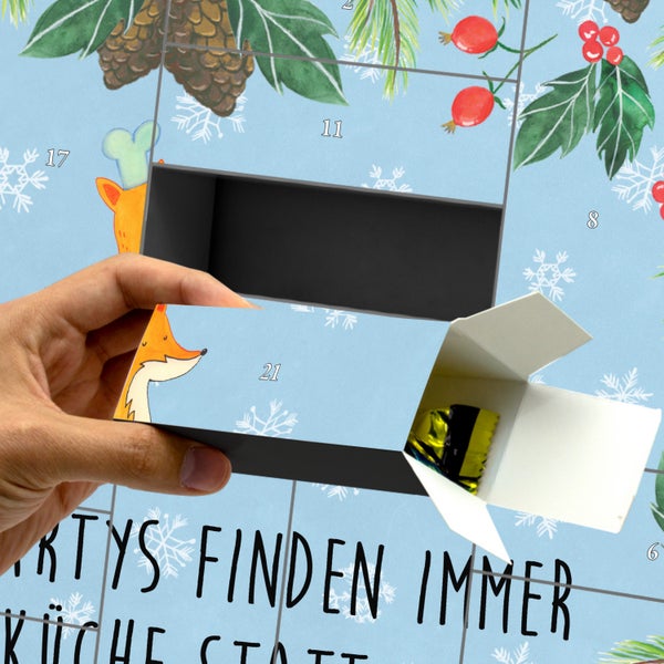 Mr. & Mrs. Panda Befüllbarer Adventskalender Fuchs Koch - Blau Pastell