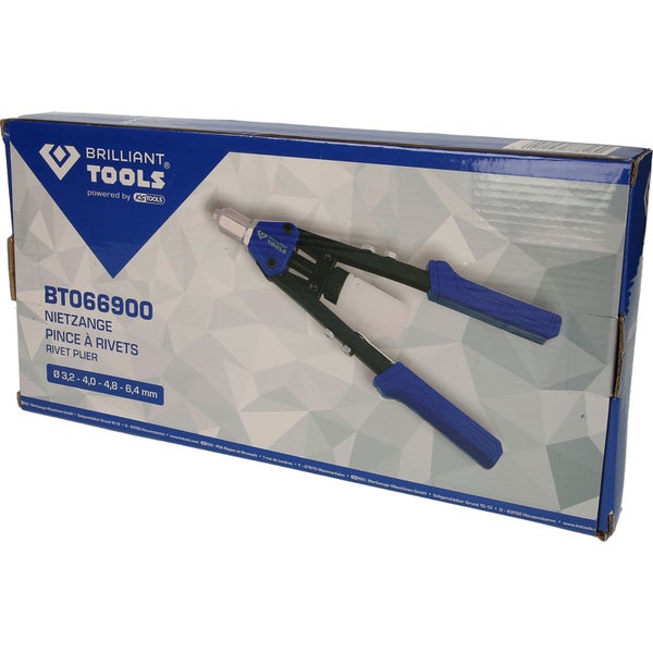 BRILLIANT TOOLS Handnietzange für Ø 3,2-4,0-4,8-6,4 mm Nieten - BT066900