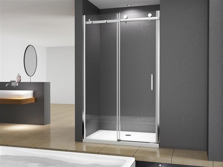 BuyLando Viktoria 130x195 cm Nischendusche mit Schiebetür - Silber Beschläge