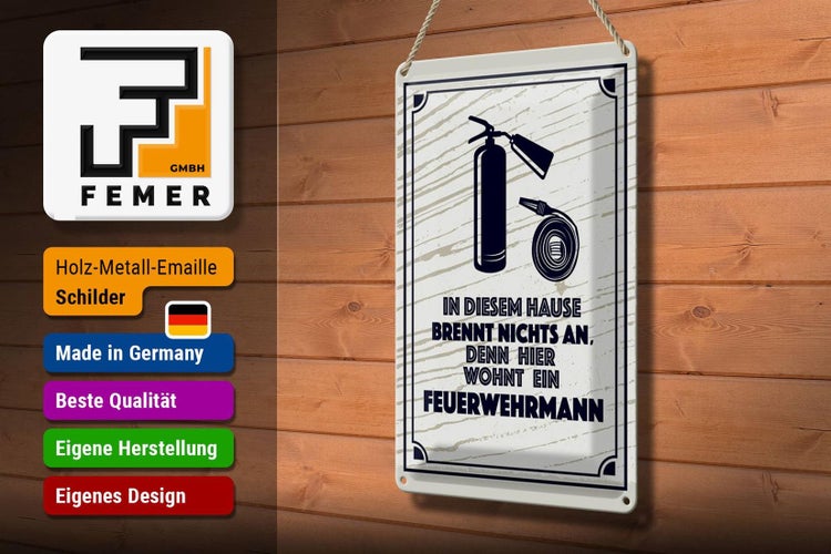 Blechschild Spruch 20x30cm In diesem Hause brennt nichts an