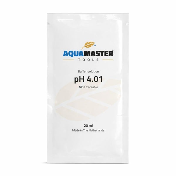 Aquamaster Tools Pufferlösung pH 4,01 im 20 Milliliter Beutel, NIST rückführbar.