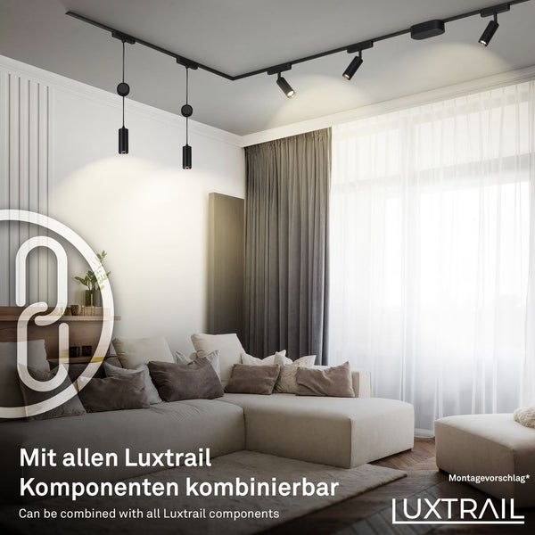 Briloner Luxtrail Schienensystem, Zubehör, Erweiterungskomponente, Schwarz, 4,5 cm